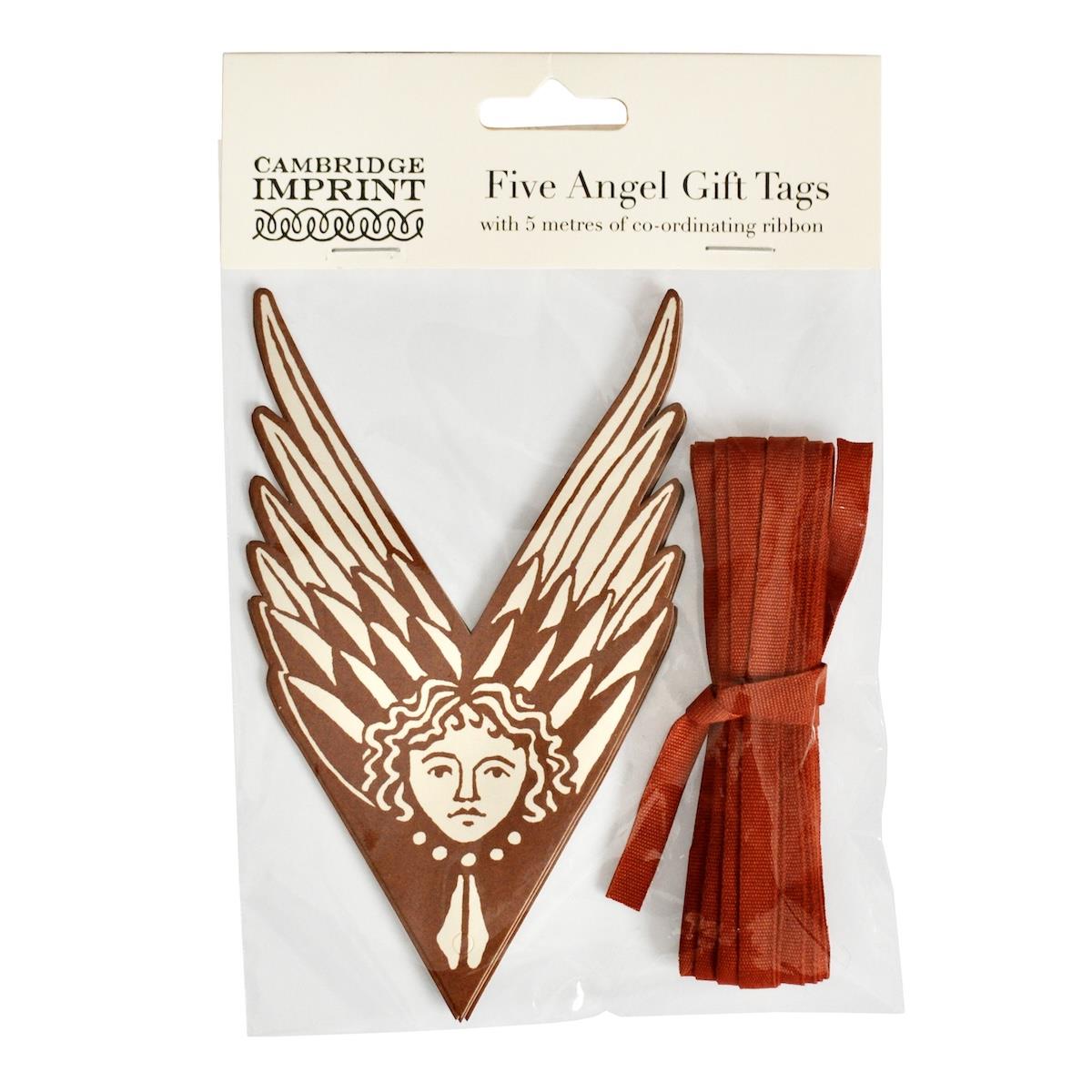 5 Fancy Suffolk Angels Gift Tags Cocoa