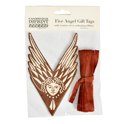 5 Fancy Suffolk Angels Gift Tags Cocoa