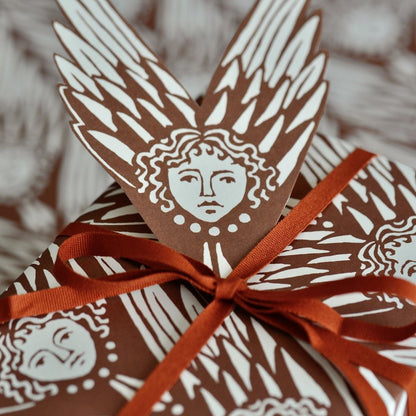 5 Fancy Suffolk Angels Gift Tags Cocoa