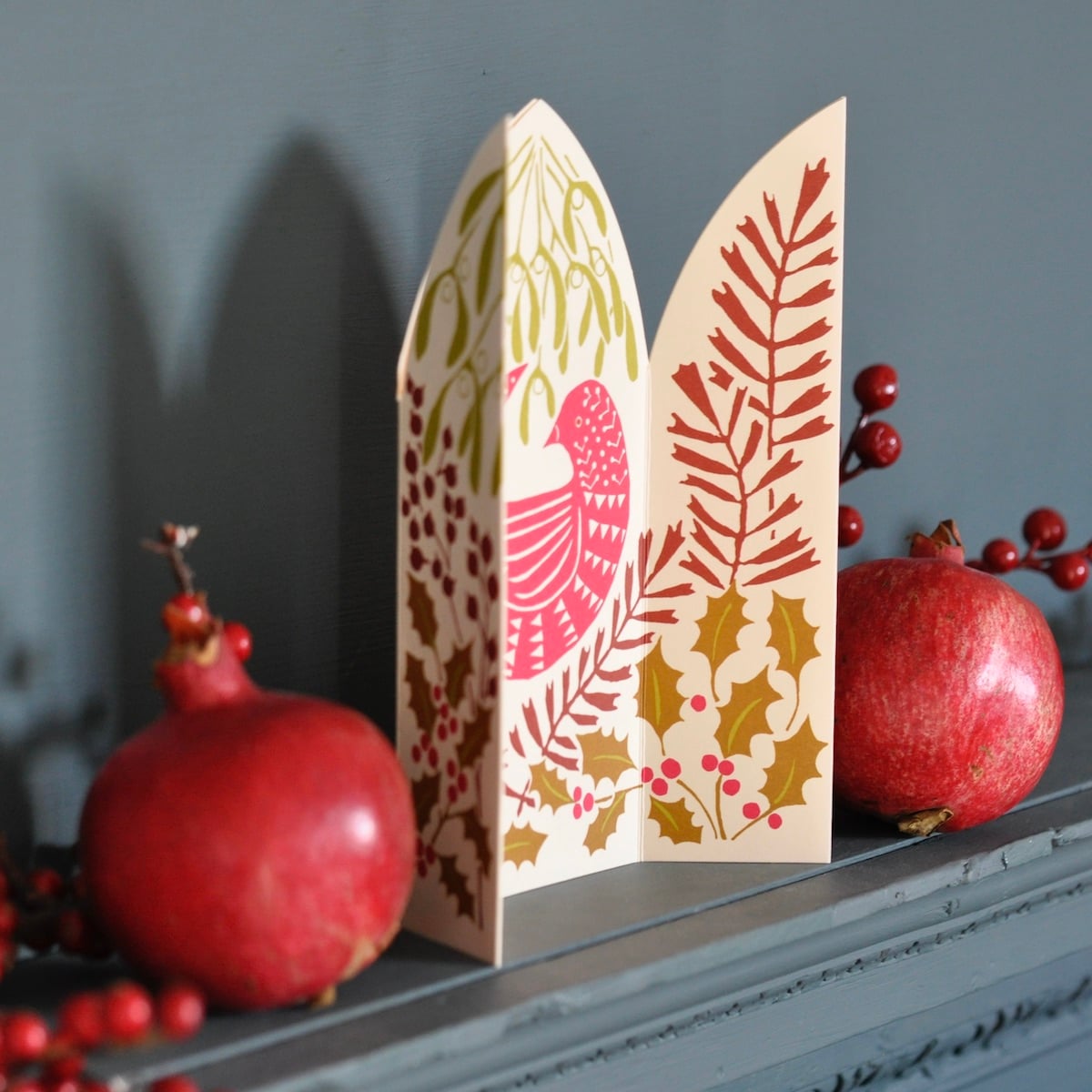 Cambridge Imprint Extra Special Triptych Card Hidden Winter Bird