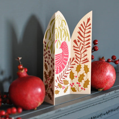 Cambridge Imprint Extra Special Triptych Card Hidden Winter Bird