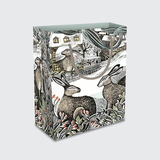 Angela Harding We Three Hares Christmas Gift Bag