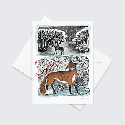 Angela Harding Stopping by the Woods Christmas Cards / PK 8
