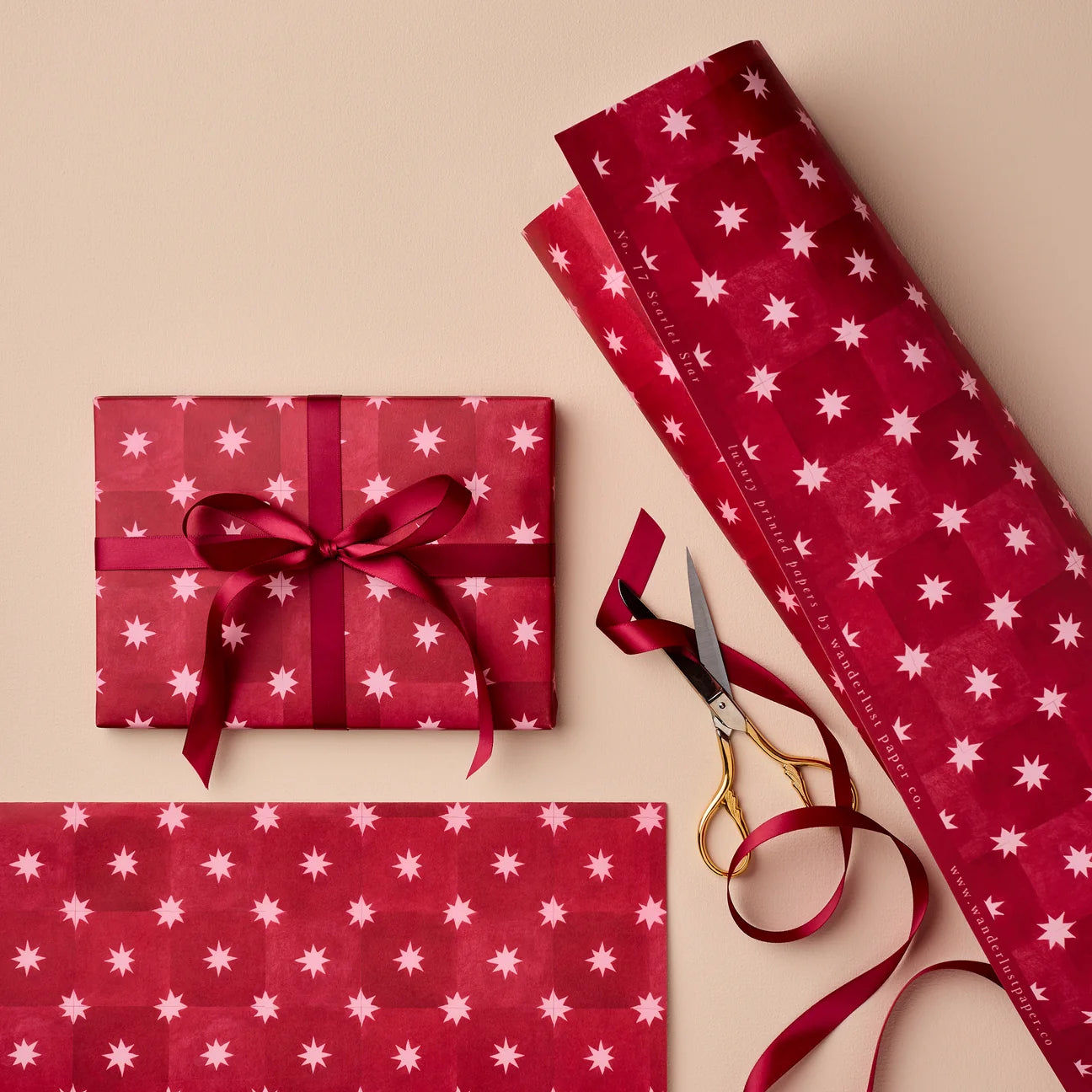 Scarlet Star Patterned Paper