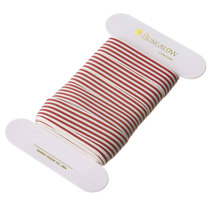 Ribbon Horizontal Stripe 18mm Scarlet