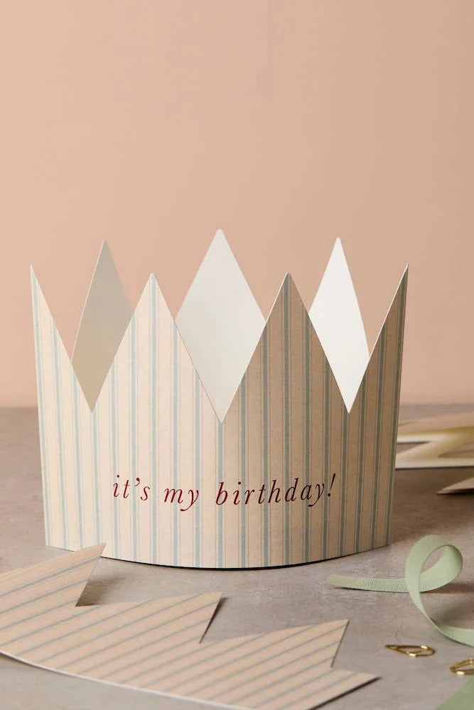 Striped Party Hat Crown Card