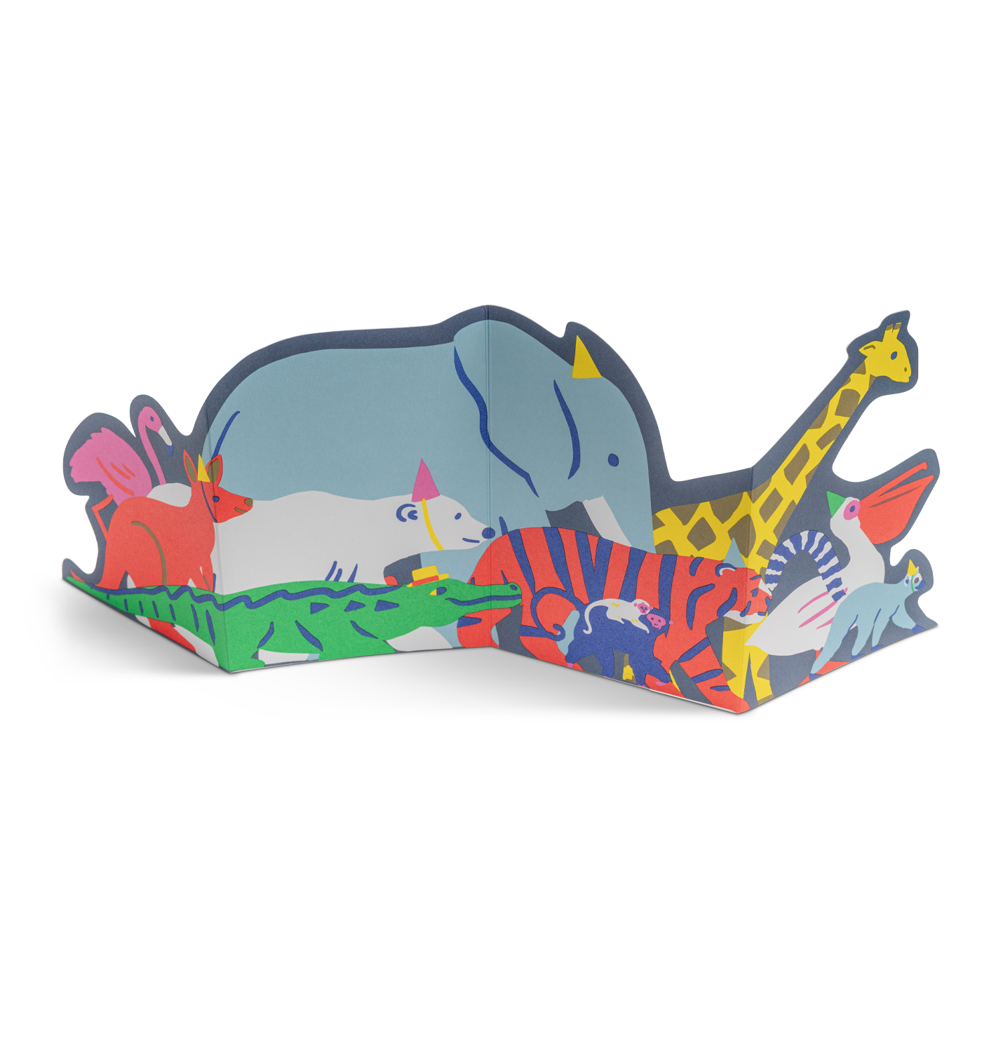 Animal Parade Fold Out Concertina Card × 6