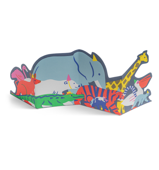Animal Parade Fold Out Concertina Card × 6