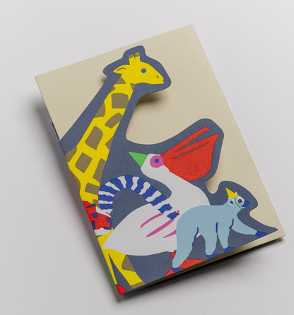 Animal Parade Fold Out Concertina Card × 6