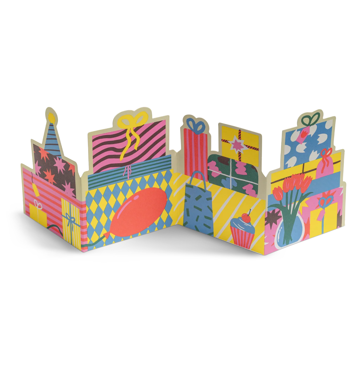 Piles of Presents Fold Out Concertina Card × 6