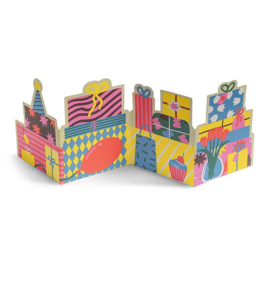 Piles of Presents Fold Out Concertina Card × 6