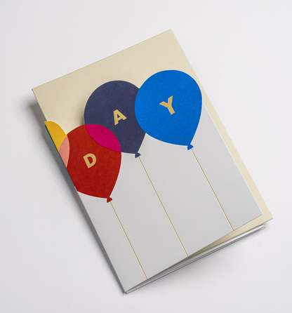 Happy Birthday Balloons Fold Out Concertina Card × 6