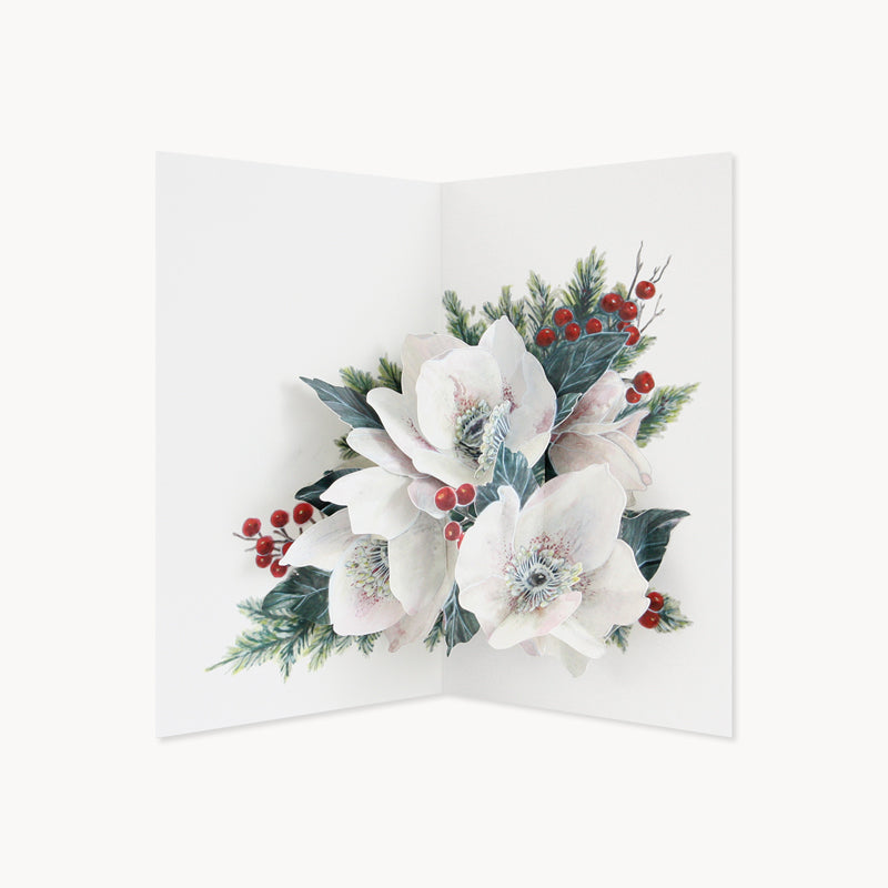 Christmas Rose Pop Up Greetings Card