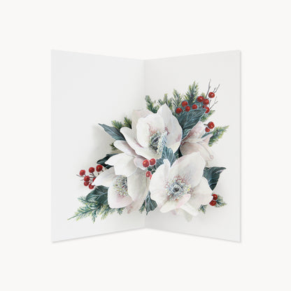 Christmas Rose Pop Up Greetings Card