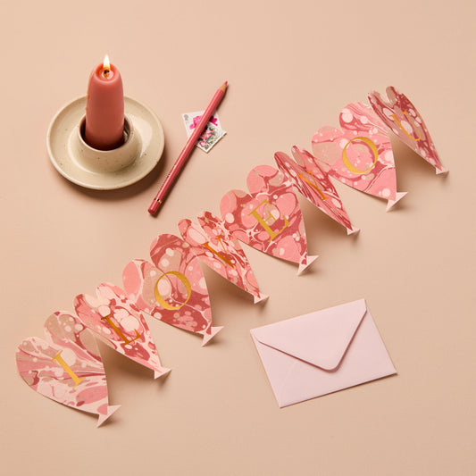 Heart Concertina 'I Love You' Mini Card