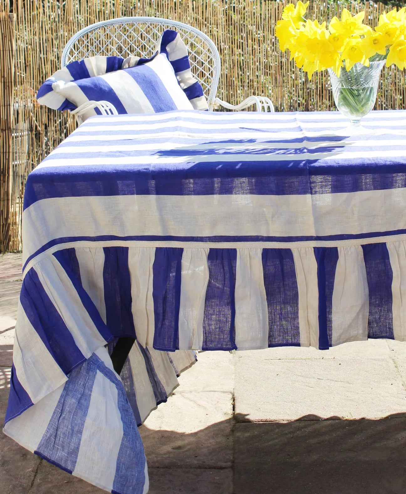 Amuse la Bouche Cobalt Extra Wide Stripe Cushion