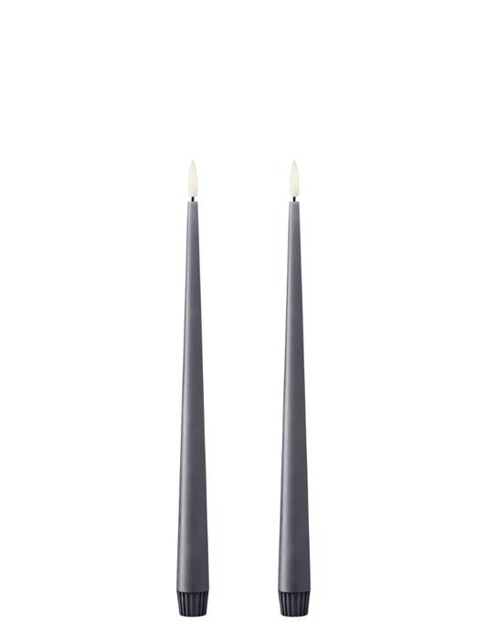 Ester & Erik LED Taper Candles 2 pcs - Dark Slate