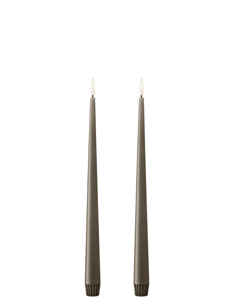 Ester & Erik LED Taper Candles 2 pcs - Caviar