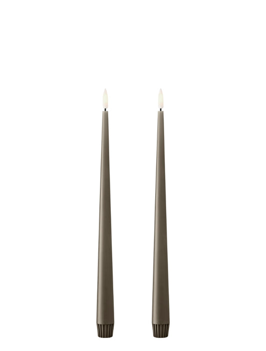 Ester & Erik LED Taper Candles 2 pcs - Caviar