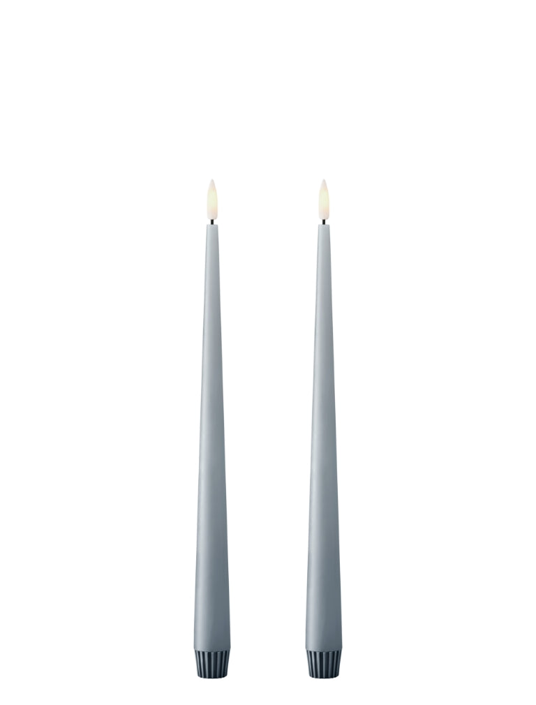 Ester & Erik LED Taper Candles 2 pcs - Dusty Blue