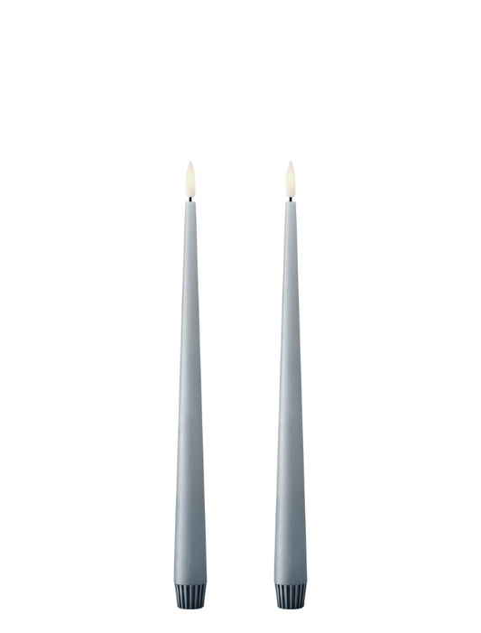 Ester & Erik LED Taper Candles 2 pcs - Dusty Blue
