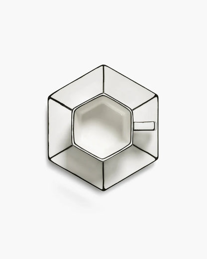 Espresso cup with saucer white - black Carte Blanche