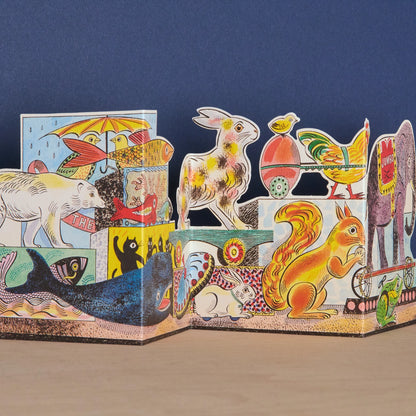 Tin Toys, Polar Bear To Elephant Die Cut die-cut card by Emily Sutton