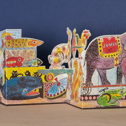 Tin Toys, Polar Bear To Elephant Die Cut die-cut card by Emily Sutton