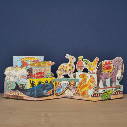 Tin Toys, Polar Bear To Elephant Die Cut die-cut card by Emily Sutton