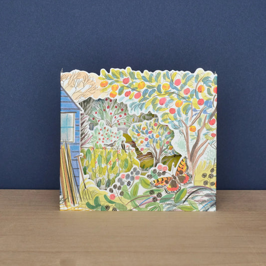 Orchard Allotment die-cut card by Emily Sutton