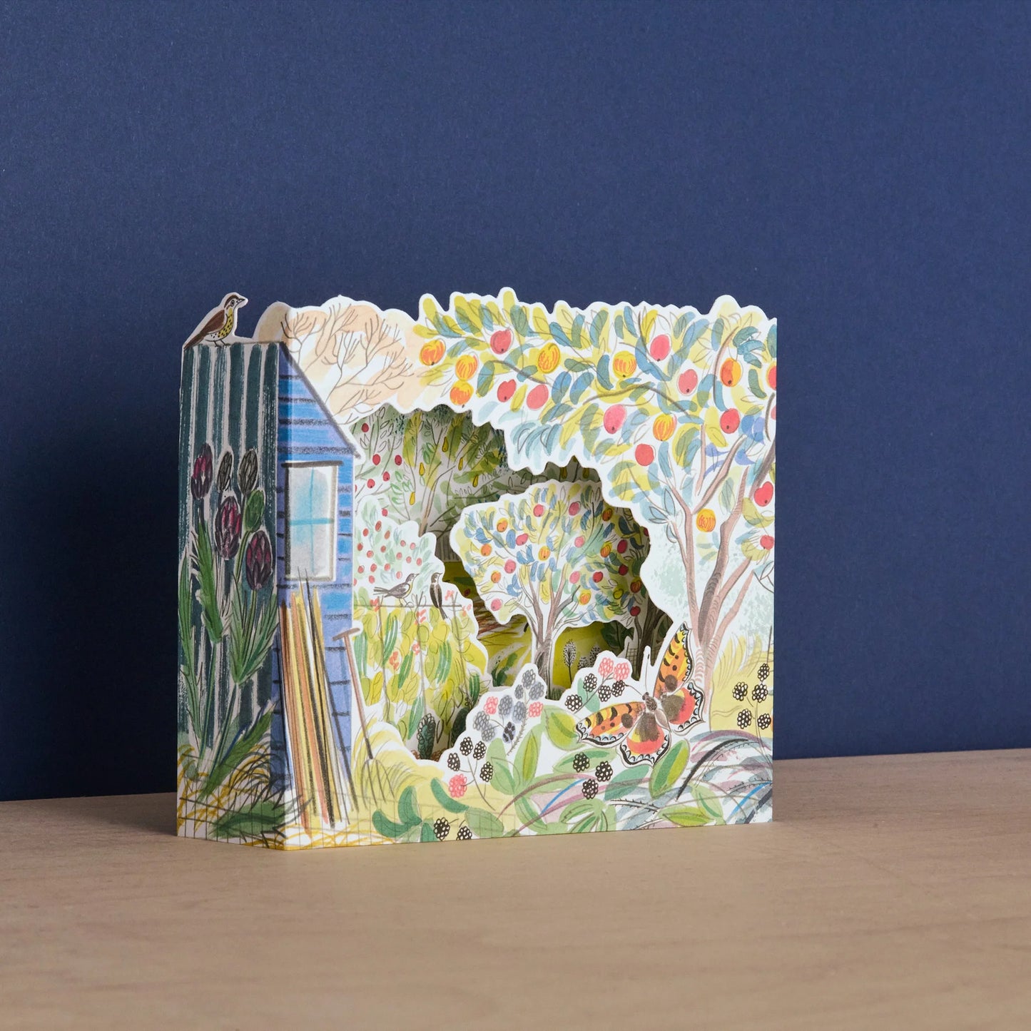 Orchard Allotment die-cut card by Emily Sutton