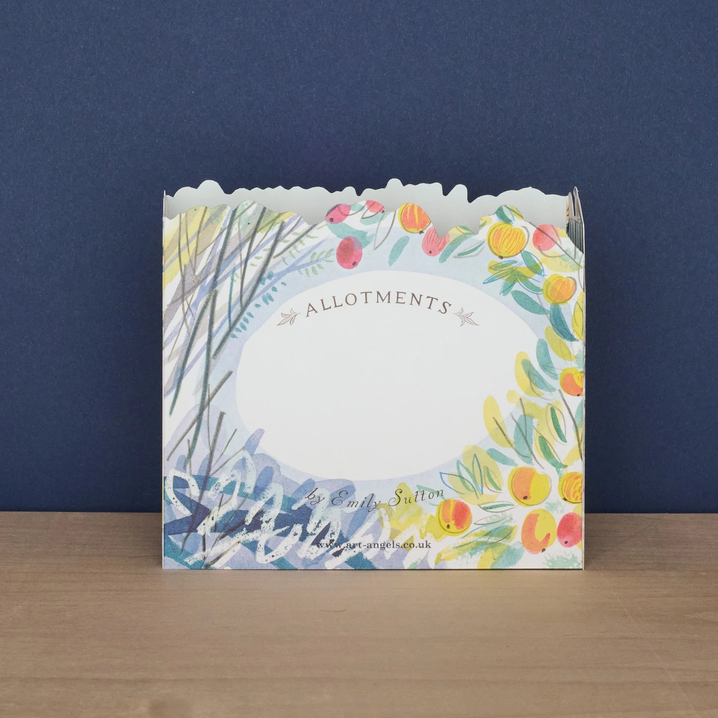 Orchard Allotment die-cut card by Emily Sutton