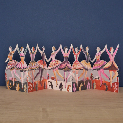 Dancers die-cut card by Sarah Young