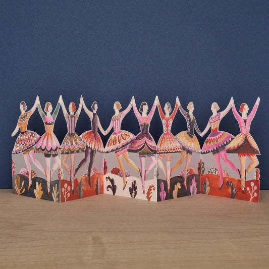 Dancers die-cut card by Sarah Young