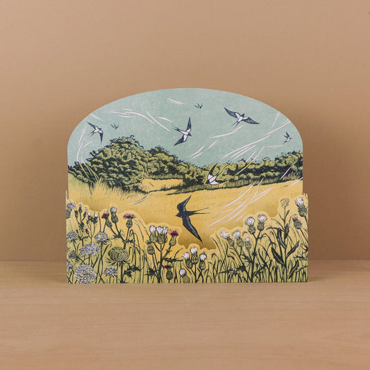 Bayfield Swallows die-cut card by Niki Bowers