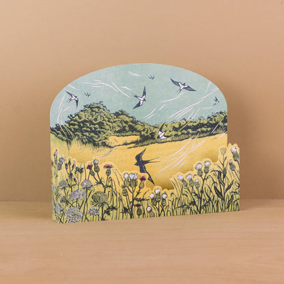 Bayfield Swallows die-cut card by Niki Bowers