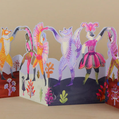 Carnival Dancers die-cut card by Sarah Young
