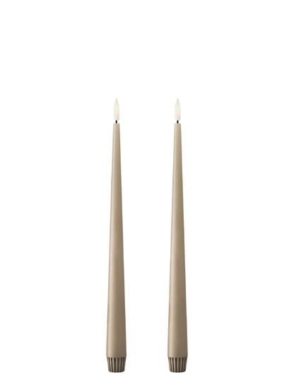 Ester & Erik LED Taper Candles 2 pcs - Nougat Note