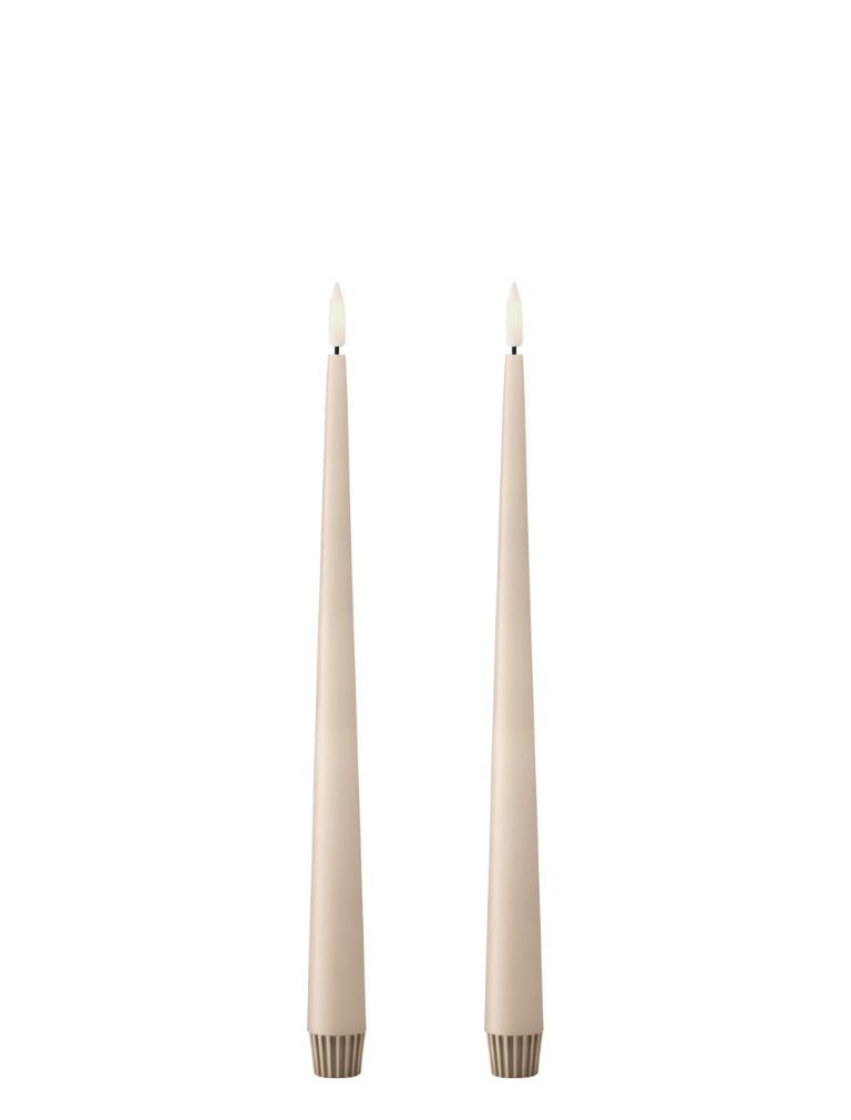 Ester & Erik LED Taper Candles 2 pcs - Ice Latte