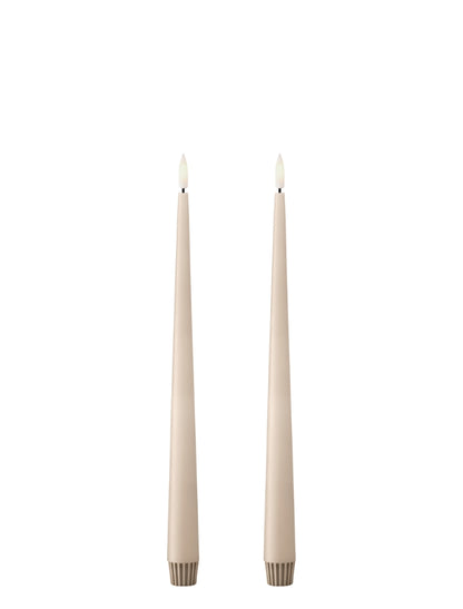 Ester & Erik LED Taper Candles 2 pcs - Ice Latte