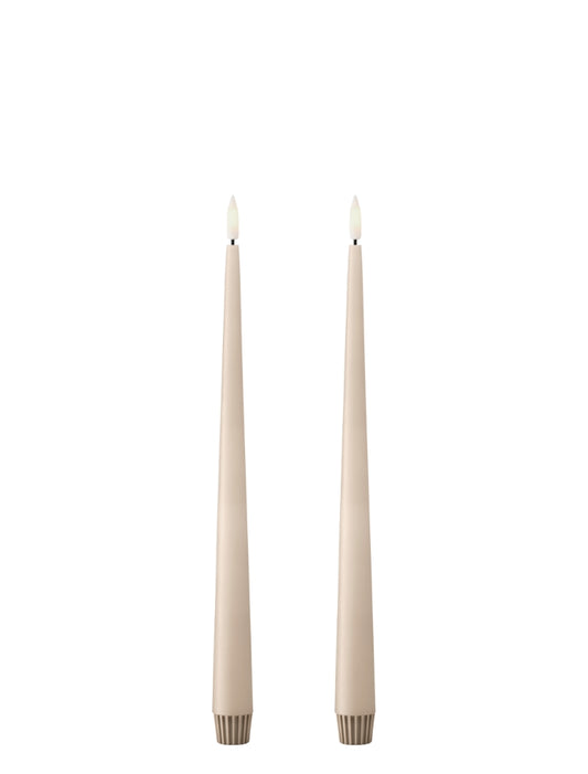 Ester & Erik LED Taper Candles 2 pcs - Ice Latte