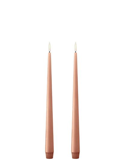 Ester & Erik LED Taper Candles 2 pcs - Rosy Caramel