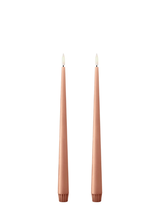 Ester & Erik LED Taper Candles 2 pcs - Rosy Caramel