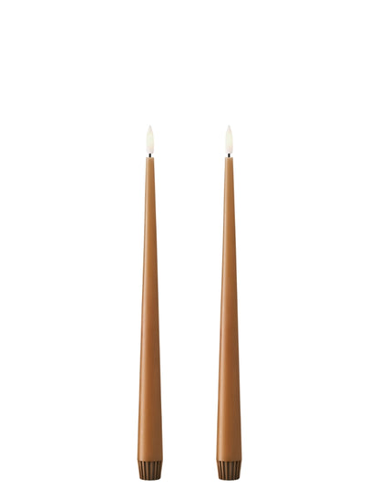 Ester & Erik LED Taper Candles 2 pcs- Raw Toffee