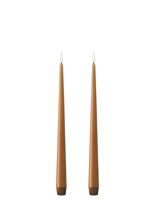 Ester & Erik LED Taper Candles 2 pcs- Raw Toffee