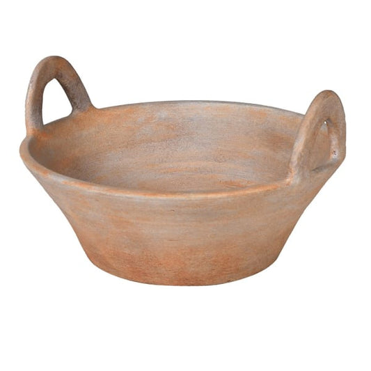 2 HANDLE PALE TERRACOTTA BOWL