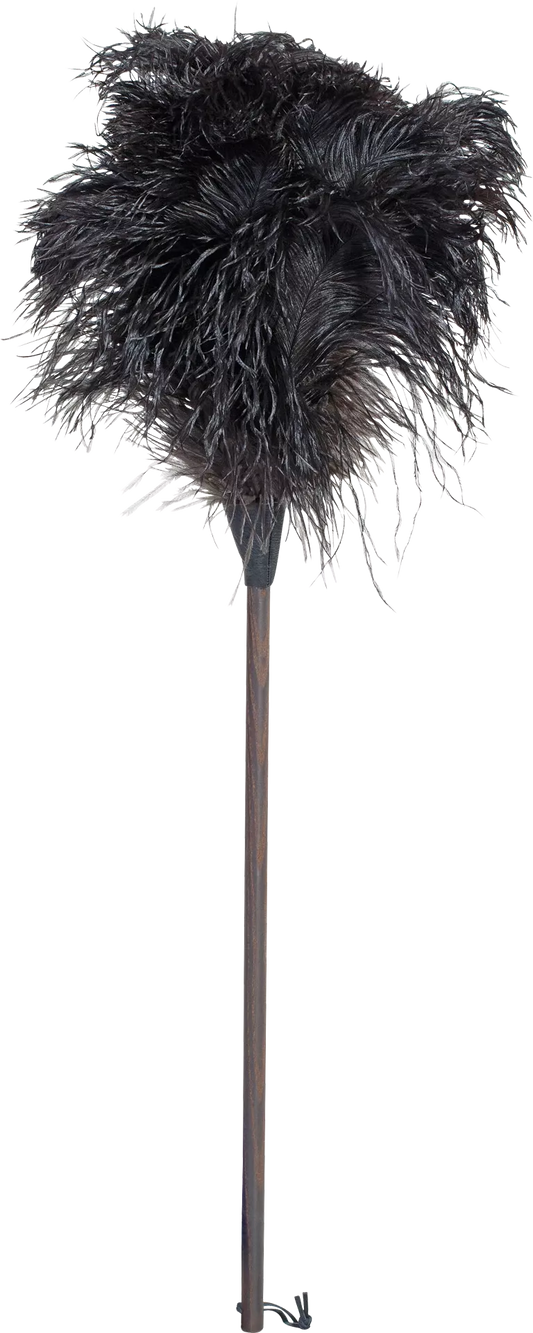 ostrich feather duster with dark grip 80cm*