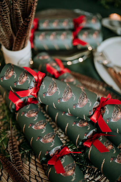 6 Luxury Christmas Crackers - Pheasant