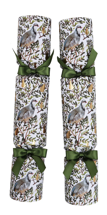6 Luxury Christmas Crackers - Partridge
