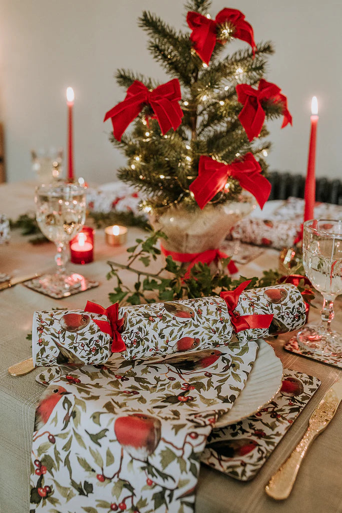 6 Luxury Christmas Crackers - Robin